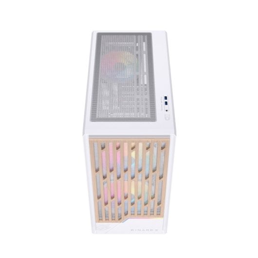 Einarex PULSE PM400 RGB White Torre Micro-ATX Compacta com Frontal Madeira