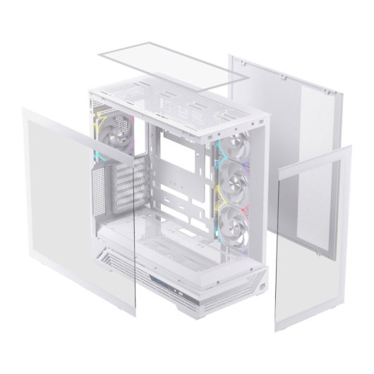 Torre Einarex PRISMA S800 RGB White Cristal Espejo Soporte 10 Ventiladores ATX