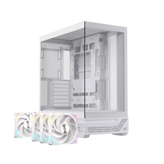Torre Einarex PRISMA S800 RGB White Cristal Espejo Soporte 10 Ventiladores ATX