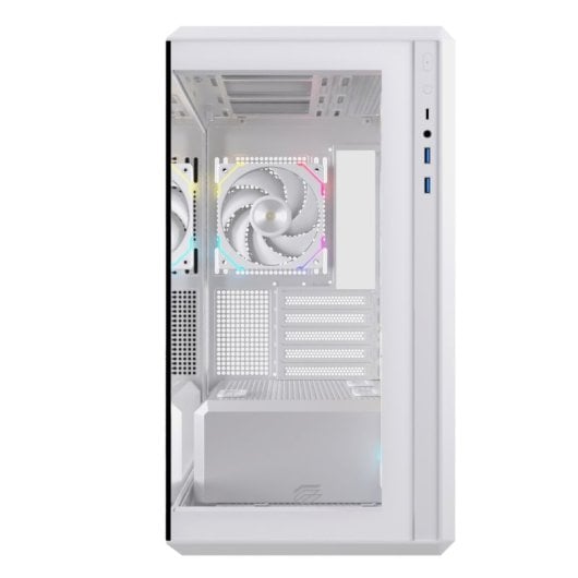 Caja PC Einarex Zenith ZM800 RGB White Midi Tower panorámica soporte 10 ventiladores