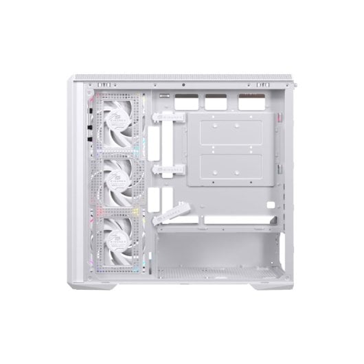 Caja PC Einarex Zenith ZM800 RGB White Midi Tower panorámica soporte 10 ventiladores