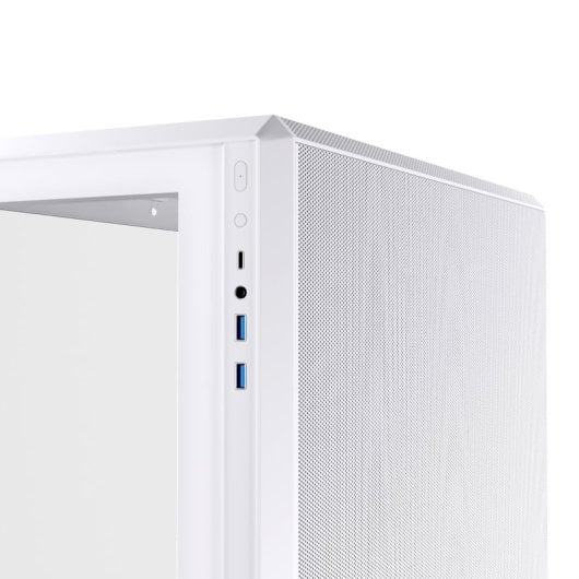 Caja PC Einarex Zenith ZM800 RGB White Midi Tower panorámica soporte 10 ventiladores