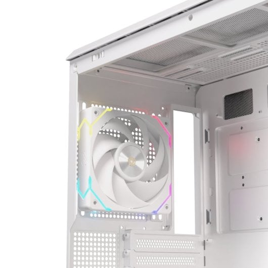 Caja PC Einarex Zenith ZM800 RGB White Midi Tower panorámica soporte 10 ventiladores