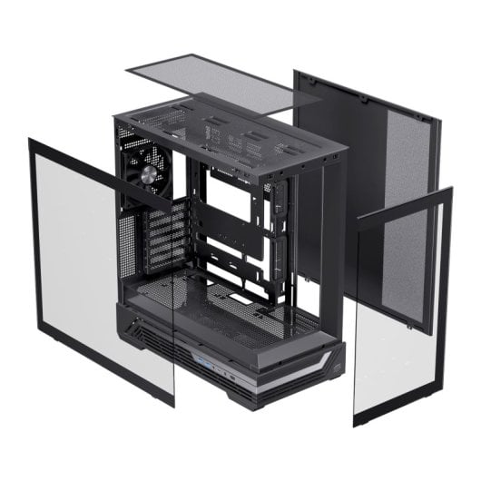 Torre Einarex PRISMA S800 Core Black Cristal Espejo RGB Soporte 10 Ventiladores ATX