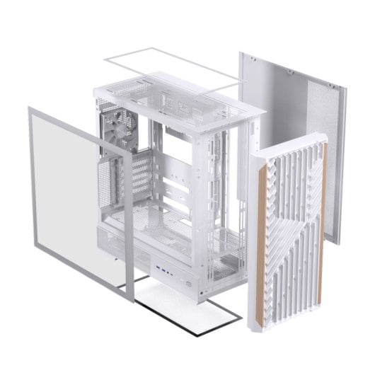 Einarex Pulse P800 Core PC-Gehäuse, weiße Glasplatte, unterstützt 13 Flüssigkeitskühllüfter