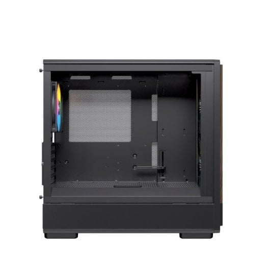 Torre Einarex PULSE PM400 RGB Black compacto, madera, 2x140mm, micro ATX, cristal templado