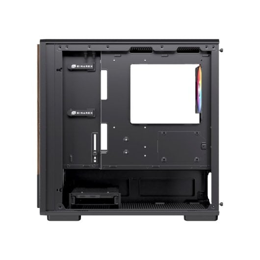 Torre Einarex PULSE PM400 RGB Black compacto, madera, 2x140mm, micro ATX, cristal templado