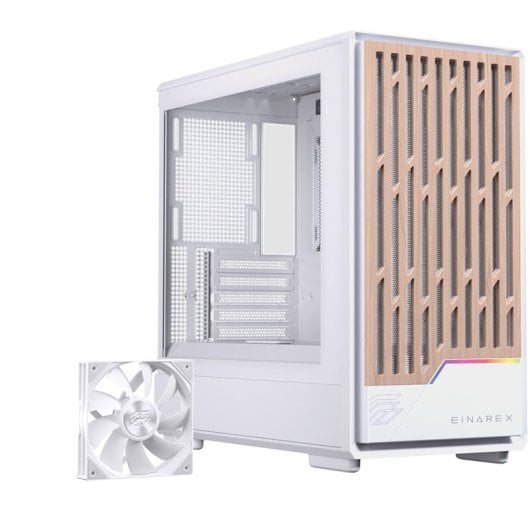 Torre Einarex Pulse PM400 Core White Acero Vidrio Templado Madera 9 Ventiladores