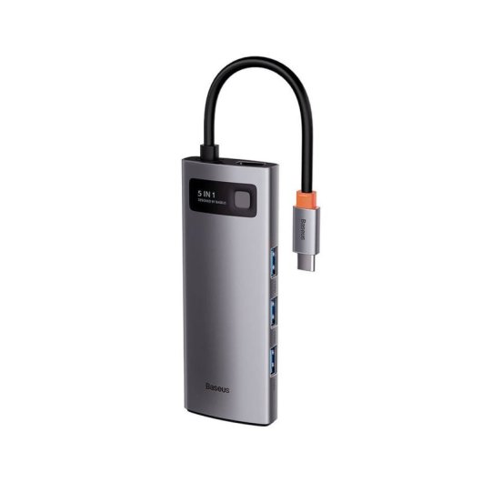Hub USB-C Baseus WKWG020013 3xUSB 3.0 HDMI 4K 100W PD Aluminio Gris Compacto