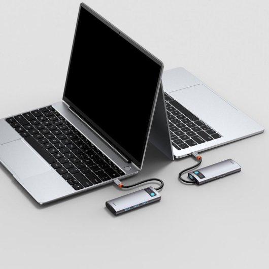 Hub USB-C Baseus WKWG020013 3xUSB 3.0 HDMI 4K 100W PD Aluminio Gris Compacto