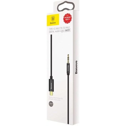 Cabo Baseus Yiven USB-C 2.0 para Jack 3,5 mm Preto