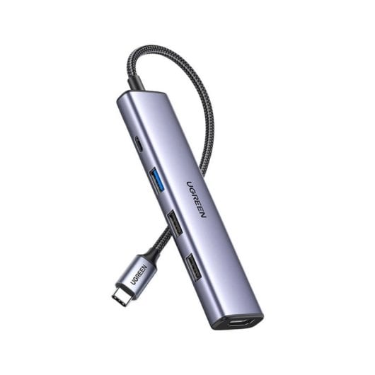 Hub Ugreen CM478 USB-C HDMI 4K 3x USB-A PD 100W Aluminio Compacto