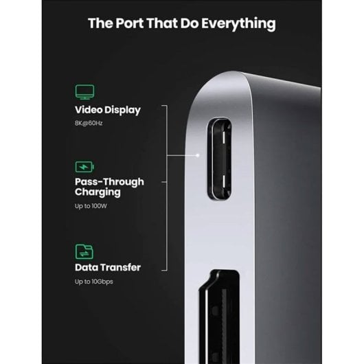 Ugreen CM380 6-in-1 USB-C Hub für Macbook Air/Pro Schwarz