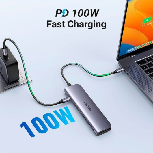 Hub USB-C Ugreen CM195 per HDMI, 2x USB-A 3.0, SD/TF, PD