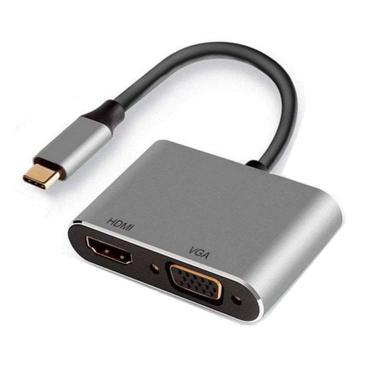 Adaptador Ewent EW9700 HDMI USB-C Plug and Play, 4K, Aluminio, Negro/Plata