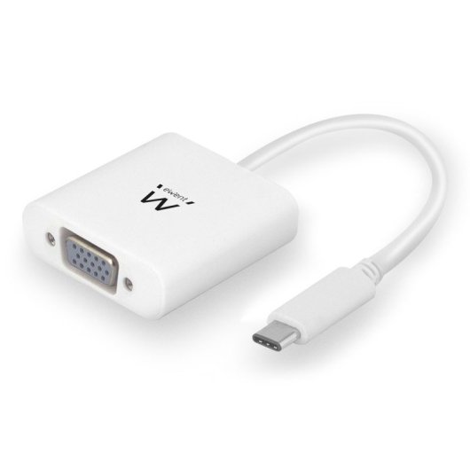 Adaptador Ewent EC1050 USB-C a VGA Full HD 1920x1080 Plug and Play Blanco
