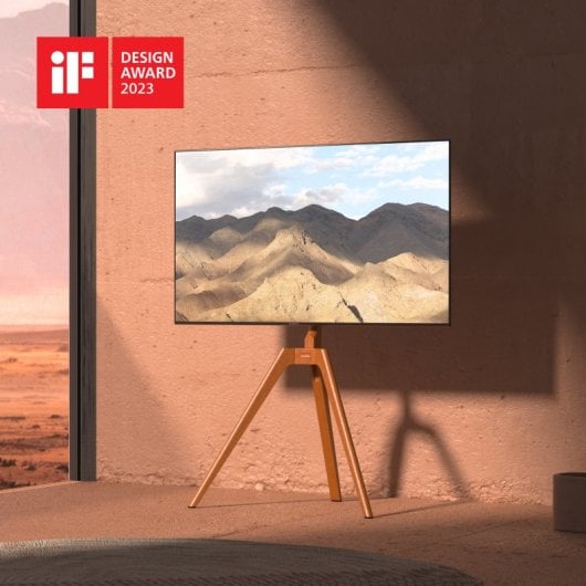 Supporto TV Thomson Wood, in legno massello, altezza regolabile fino a 65″ VESA 400x400mm, 40kg