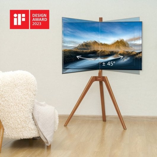 Supporto TV Thomson Wood, in legno massello, altezza regolabile fino a 65″ VESA 400x400mm, 40kg