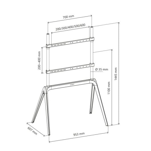 Soporte TV Thomson Metal VESA 600x400mm Acero-Aluminio 65-86? 60kg Antivuelco
