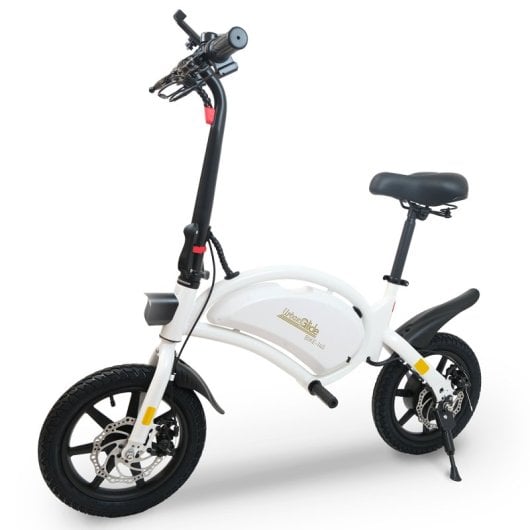 Bicicletta elettrica UrbanGlide eBike 140 bianca 250W 14″ 25km/h max Bluetooth LED