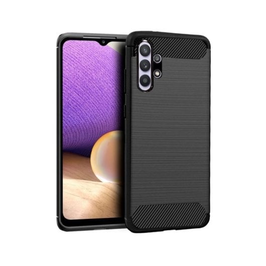 Forcell Samsung Galaxy A32 5G Schwarze rutschfeste Silikonhülle