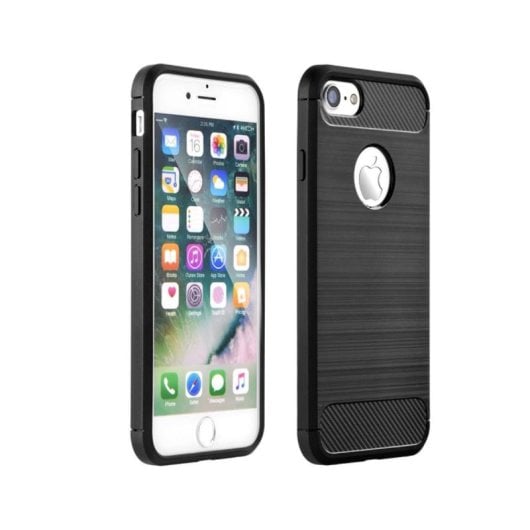 Forcell Apple iPhone 7/8 Ultradünne schwarze rutschfeste Silikonhülle