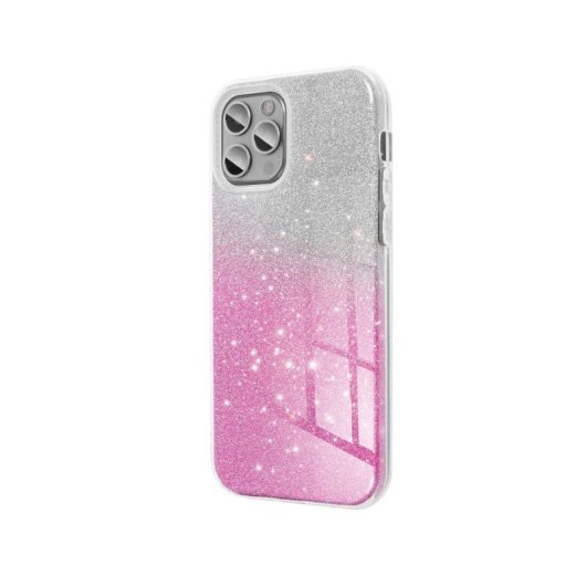 Capa Forcell Shining em silicone antiderrapante para iPhone 12 Pro Max 6,7" rosa