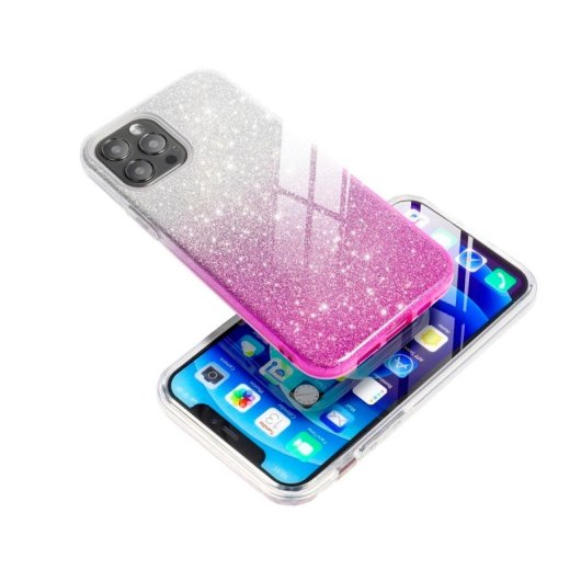 Capa Forcell Shining em silicone antiderrapante para iPhone 12 Pro Max 6,7" rosa