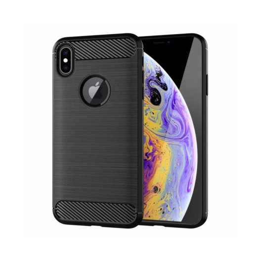 Funda Forcell Apple iPhone XS Max Silicona Ultrafina Antideslizante Negra