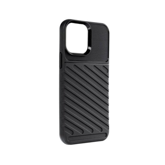 Forcell Thunder Apple iPhone 13 Pro Max Silikon ultradünne rutschfeste schwarze Hülle