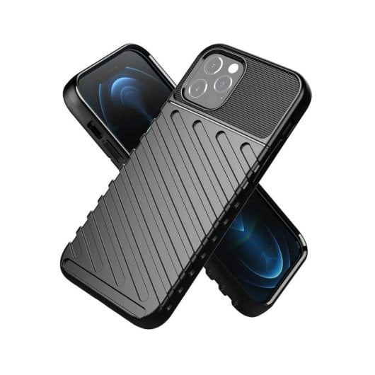 Forcell Thunder Apple iPhone 13 Pro Max Silikon ultradünne rutschfeste schwarze Hülle
