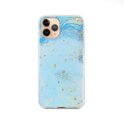 Capa de silicone Forcell Marble Apple iPhone 11 Pro Azul com proteção premium