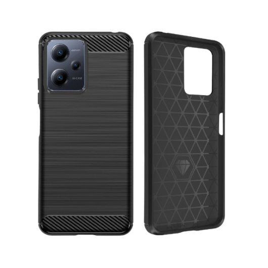 Funda Forcell Carbon Xiaomi Redmi Note 12 5G silicona ultrafina antideslizante negra