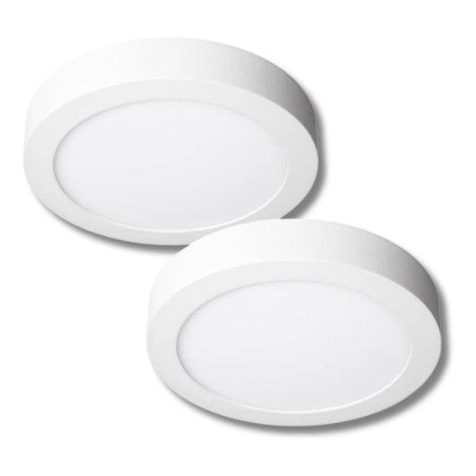 Downlight LED JANDEI Superficie 18W 4200K 1440lm Alluminio Bianco 120° Ø210mm Pack 2