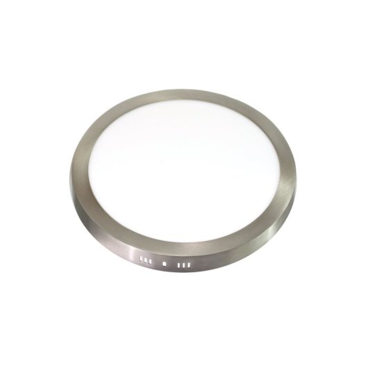 Placa redonda LED JANDEI Ø 300mm aço, branco neutro 4200K, superfície, difusor em alumínio