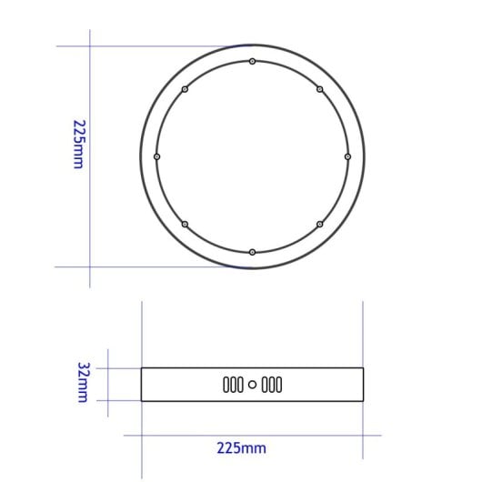 Placa LED Redonda JANDEI 18W 1440lm 6000K Ø225mm Superficie IP20 Driver Incluido