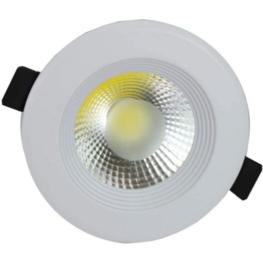 Downlight LED JANDEI COB 5W 6000K Alumínio Driver Externo IP44 Ø91mm