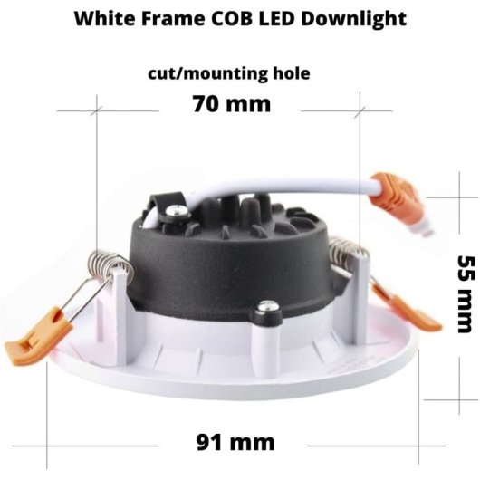 Downlight LED JANDEI COB 5W 6000K Aluminio Driver Externo IP44 Ø91mm Corte 67-75mm