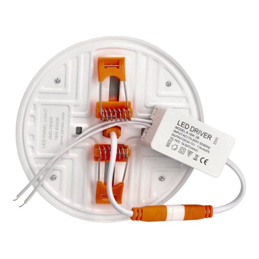 Downlight LED redondo sem moldura JANDEI 18W 6000K Corte ajustável 120x20mm
