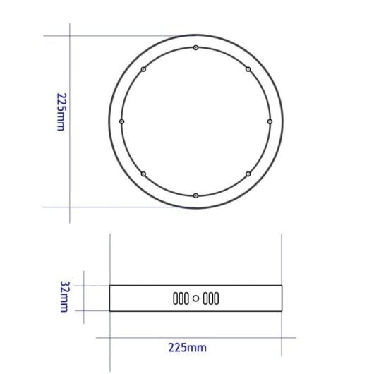 Downlight LED JANDEI 18W 1440lm 4000K CRI>80 Superficie Ø225mm Alluminio Acciaio