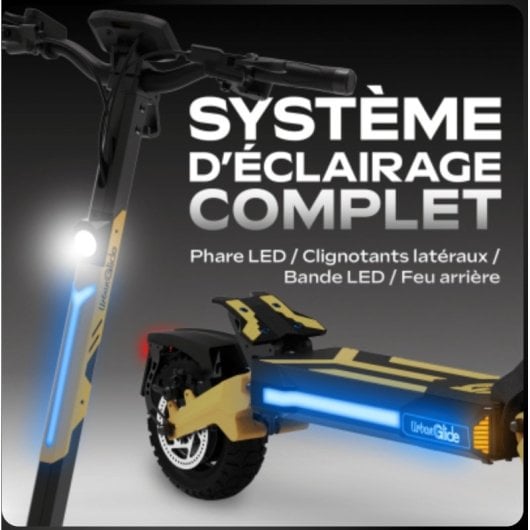 Trottinette électrique UrbanGlide, 25 km/h, autonomie de 100 km, double moteur de 2000 W, freins hydrauliques et clé NFC