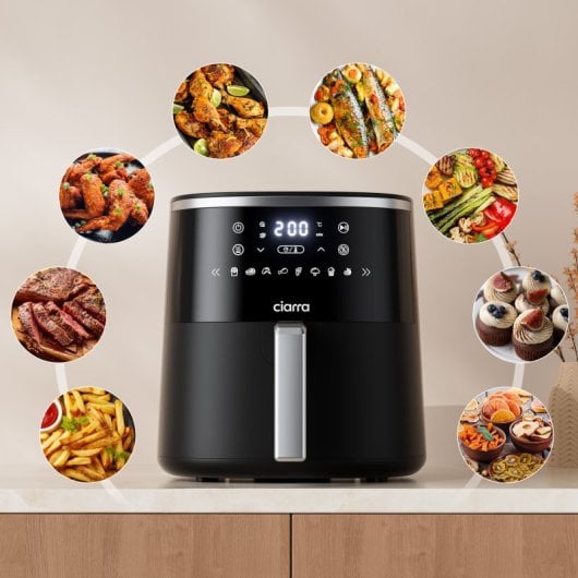 Friteuse à air Ciarra AWBAF1A 5 L 1 500 W avec 8 programmes, écran tactile, noir