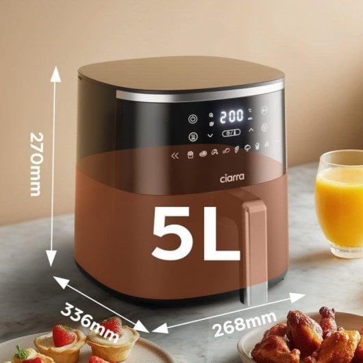 Heißluftfritteuse Ciarra AWBAF1A 5L 1500W 8 Programme Touchscreen Schwarz
