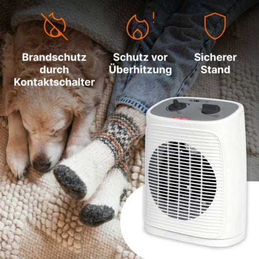 Ventilador de aire caliente Clatronic HL 3800 2000W, 2 niveles, termostato, asa portátil