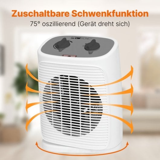 Ventilador de aire caliente Clatronic HL 3800 2000W, 2 niveles, termostato, asa portátil