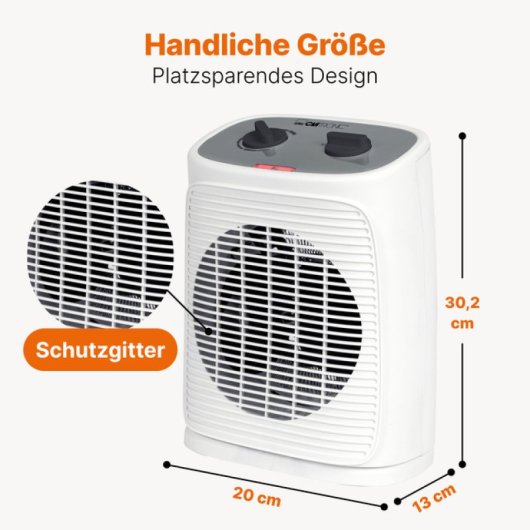 Ventilador de aire caliente Clatronic HL 3800 2000W, 2 niveles, termostato, asa portátil