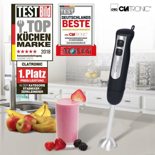 Batidora de varillas Clatronic SM 3739 800W acero inoxidable mango ergonómico
