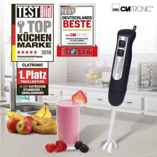 Frullatore a immersione Clatronic SM 3739 800W Acciaio inox Manico ergonomico