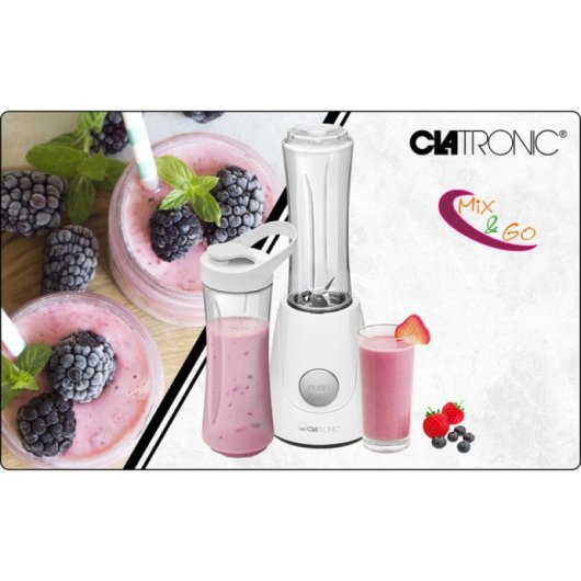 Batidora Clatronic Mix & Go 600ml Acero Inoxidable 250W Pulso Seguridad Recetas Fitness
