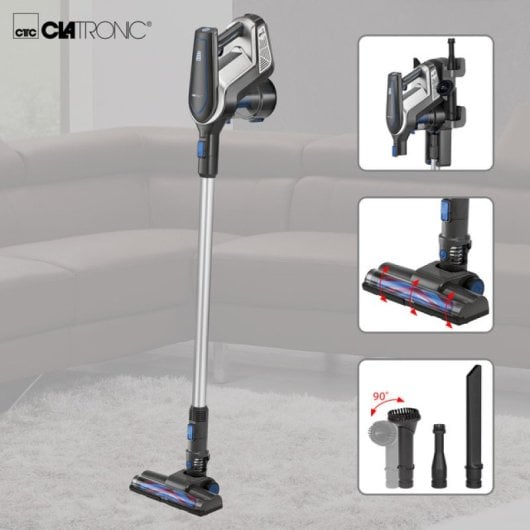Aspirateur sans fil Clatronic BS 1312 A 18,5 V avec filtre HEPA et autonomie de 20 minutes